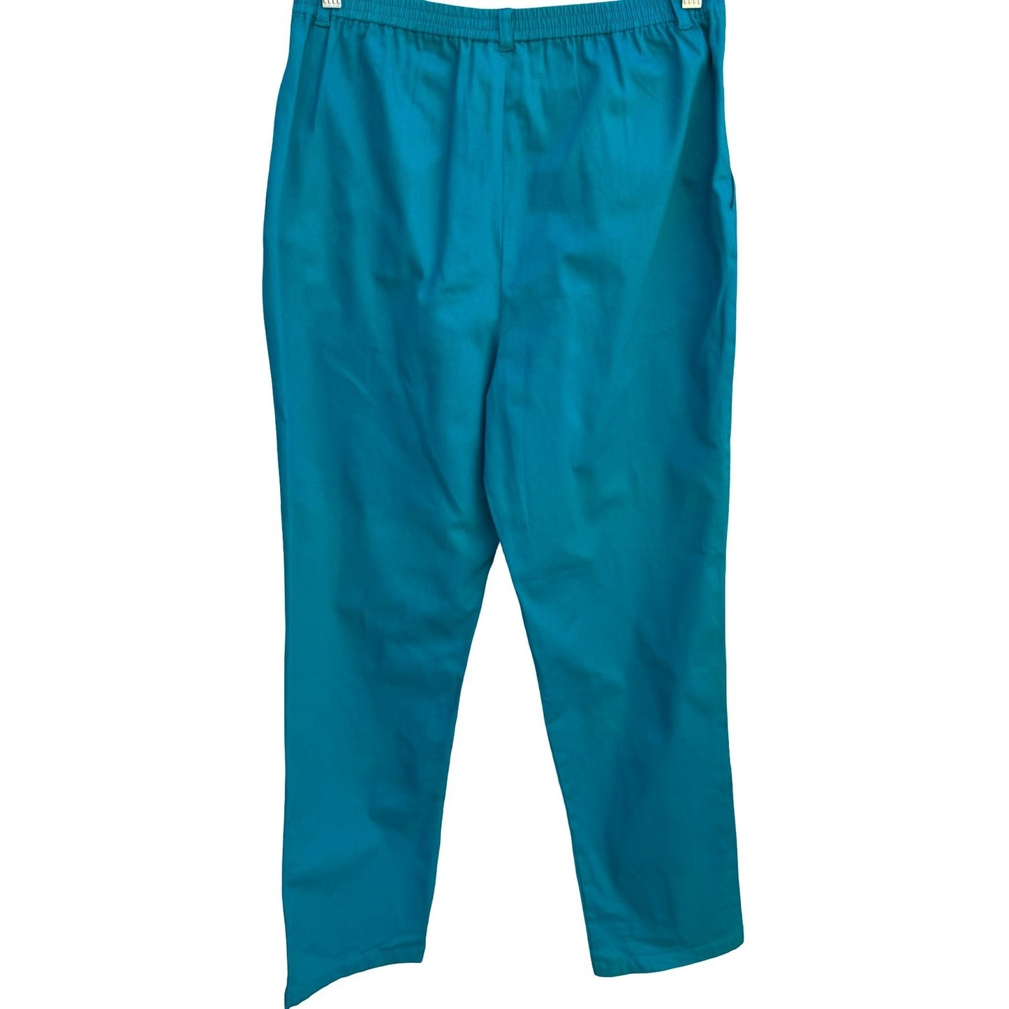 Diane Gilman Womens Teal Blue Stretch Twill Straight Leg Pants Size M New Tags