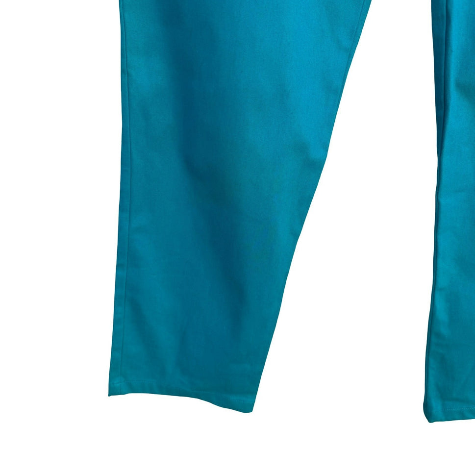 Diane Gilman Womens Teal Blue Stretch Twill Straight Leg Pants Size M New Tags