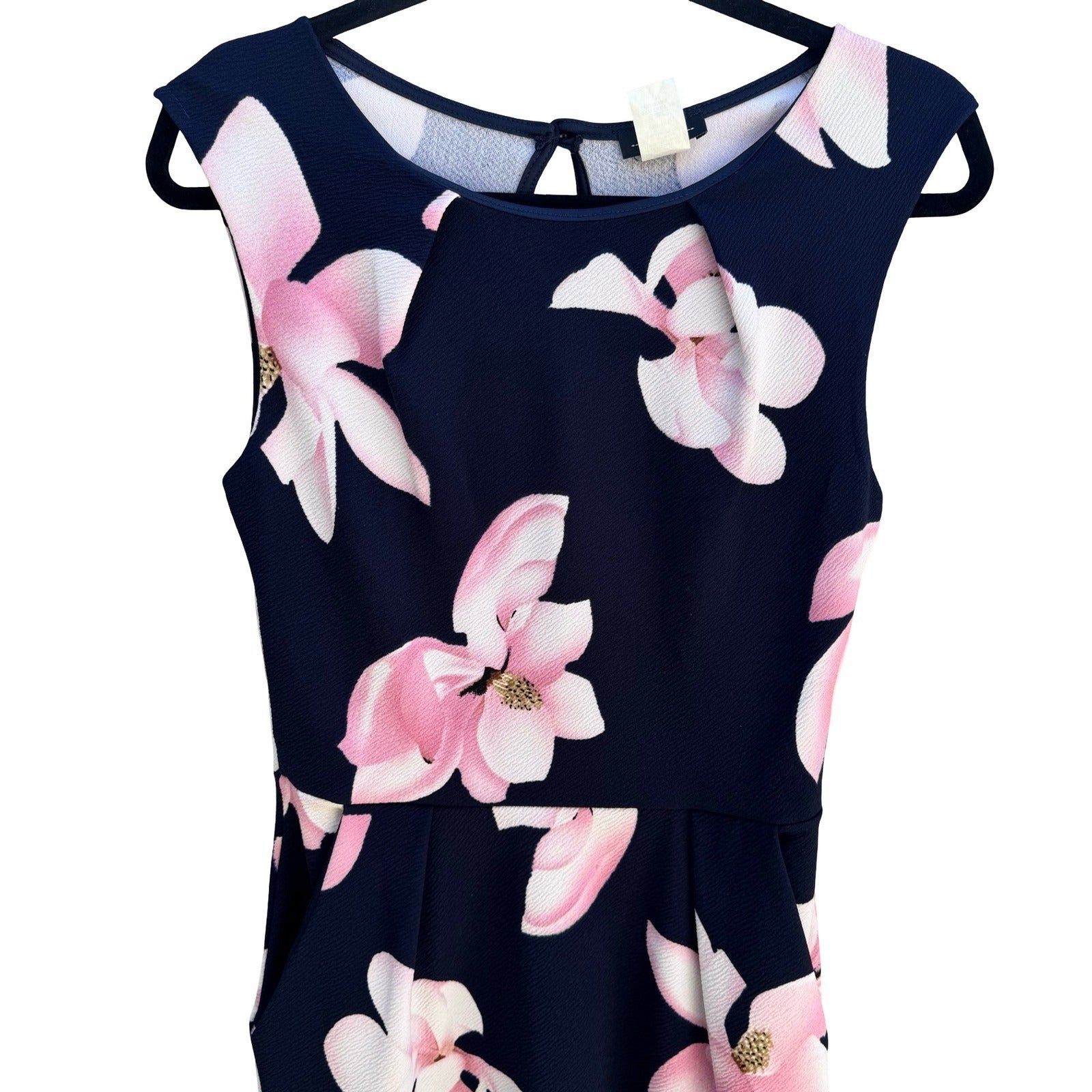 Kimcine Magnolia Floral Garden Party Feminine Sleeveless Cocktail Sheath Dress M