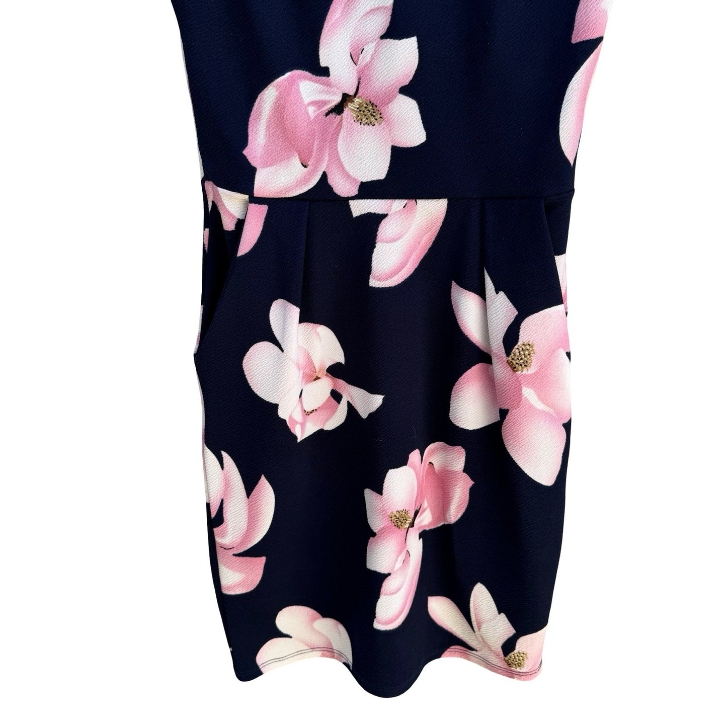 Kimcine Magnolia Floral Garden Party Feminine Sleeveless Cocktail Sheath Dress M