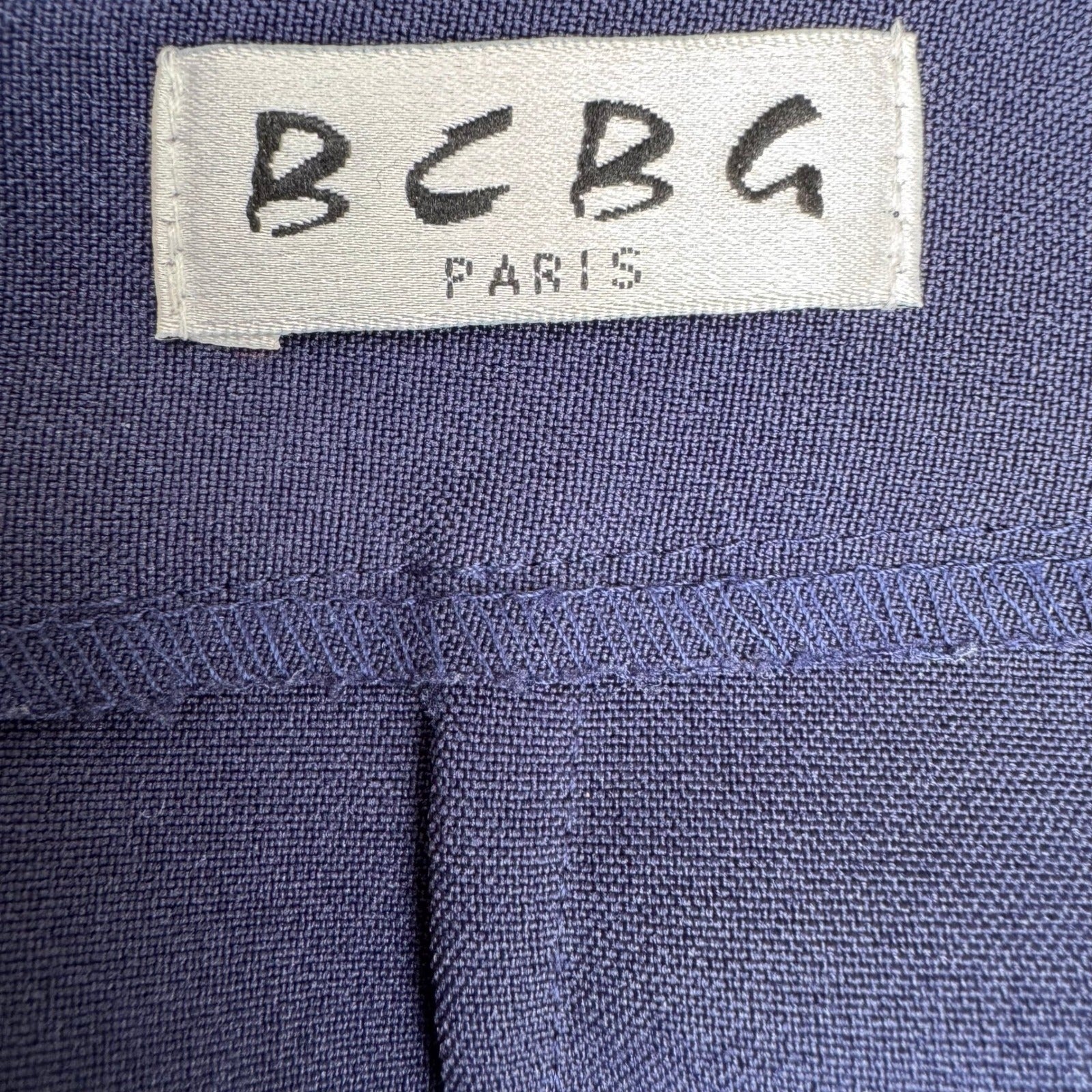BCBG Paris Vintage Y2K 90s Navy A Line Preppy Mod Micro Mini Skirt Front Slit 4