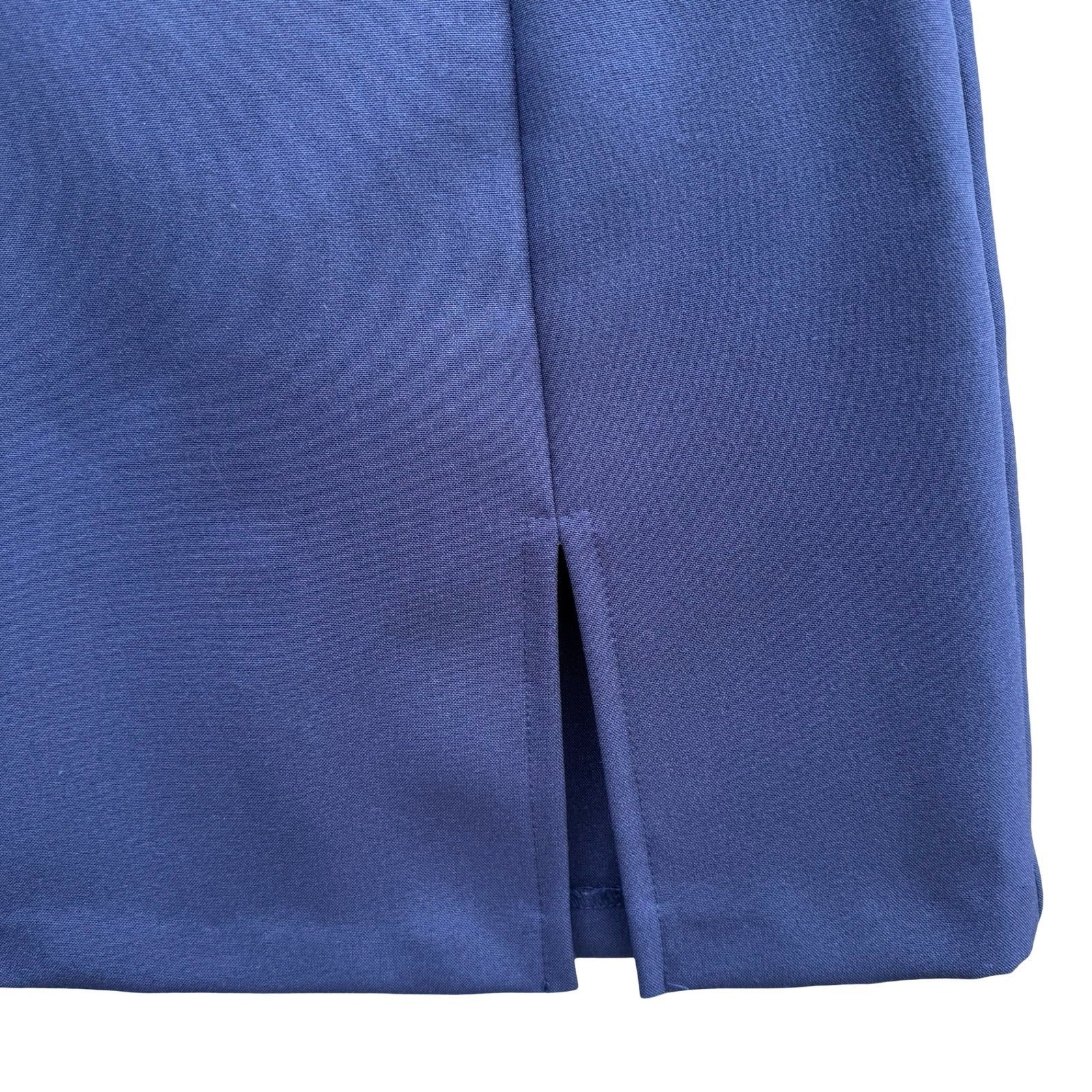 BCBG Paris Vintage Y2K 90s Navy A Line Preppy Mod Micro Mini Skirt Front Slit 4
