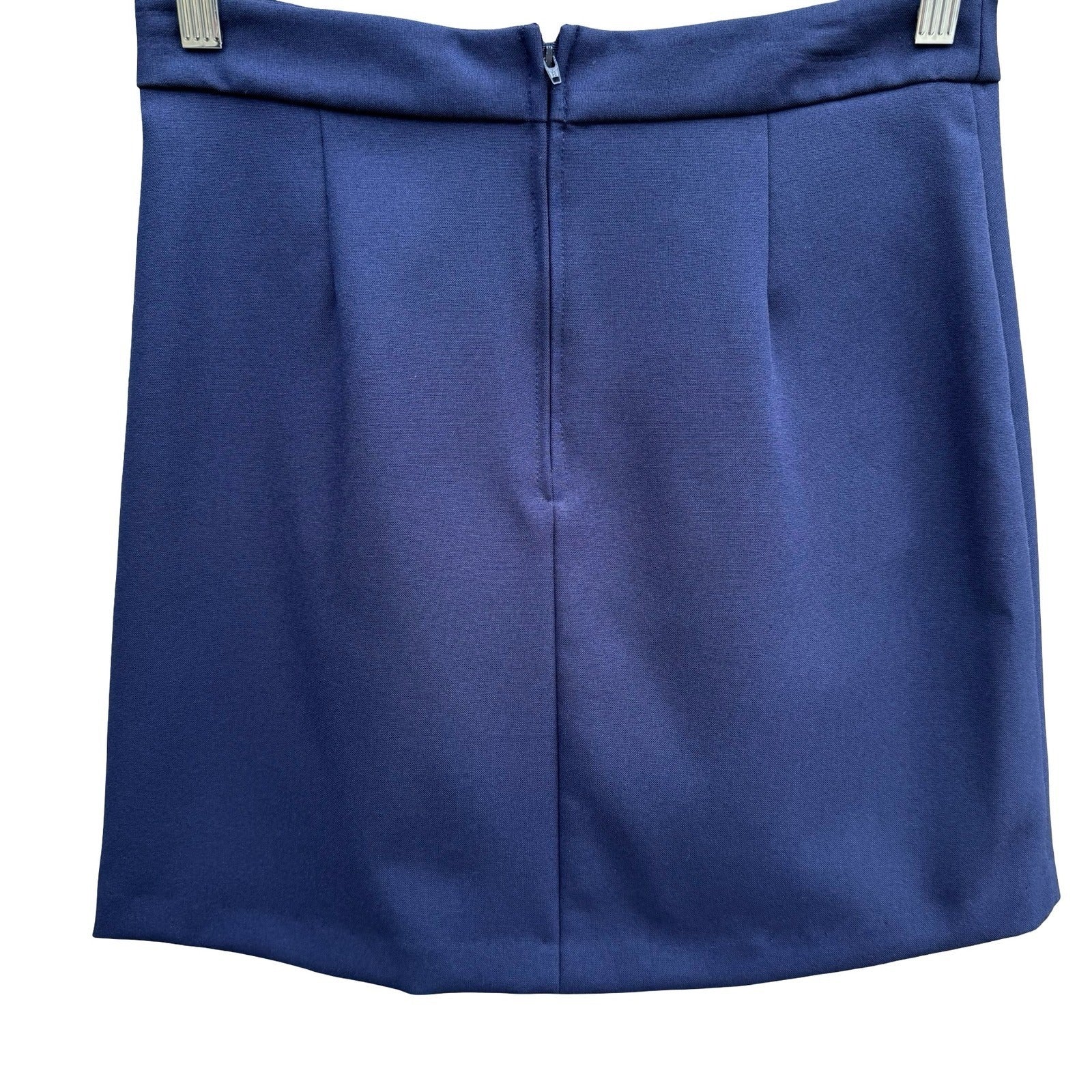 BCBG Paris Vintage Y2K 90s Navy A Line Preppy Mod Micro Mini Skirt Front Slit 4
