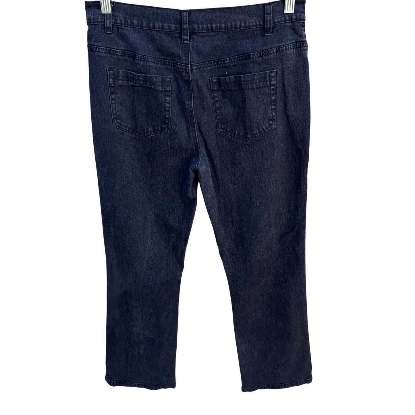 Diane Gilman DG2 Black Distressed Virtual Stretch Straight Leg Jeans Womens 8P