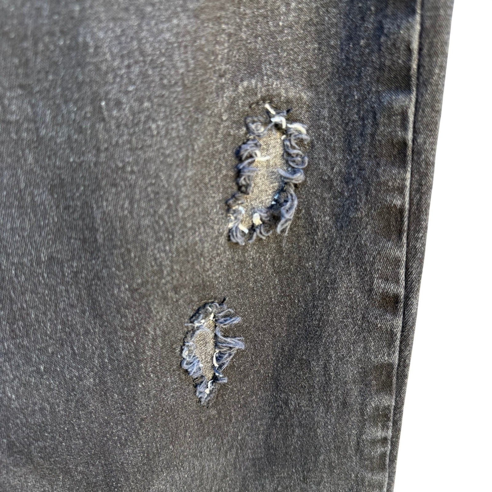 Diane Gilman DG2 Black Distressed Virtual Stretch Straight Leg Jeans Womens 8P