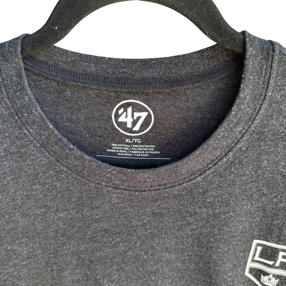 LA Kings Hockey 47 Brand Unisex Charcoal Heather Short Sleeve Shirt Graphic Tee
