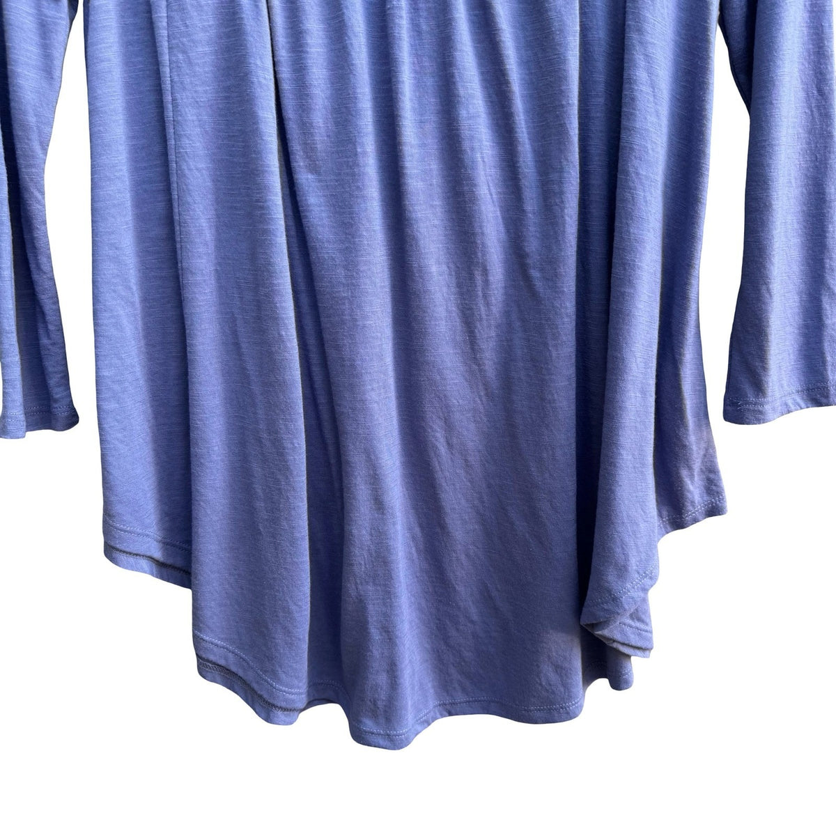 Mudd Boho Embroidered Crochet Trim Hippie Folk Tunic Peasant Top Periwinkle M