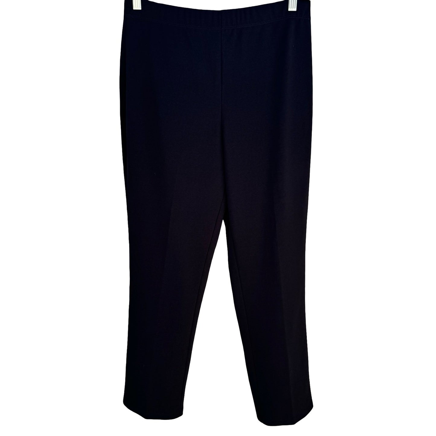 Susan Graver Liquid Knit Black Straight Leg Pull On Pants Womens M Minimalist
