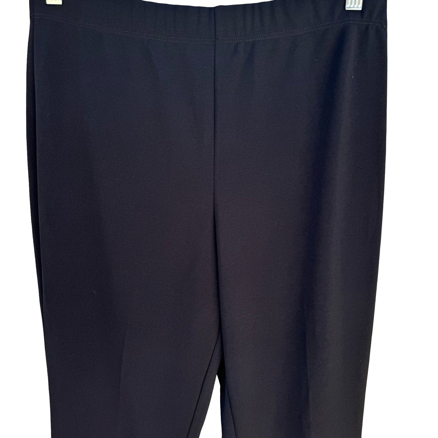 Susan Graver Liquid Knit Black Straight Leg Pull On Pants Womens M Minimalist
