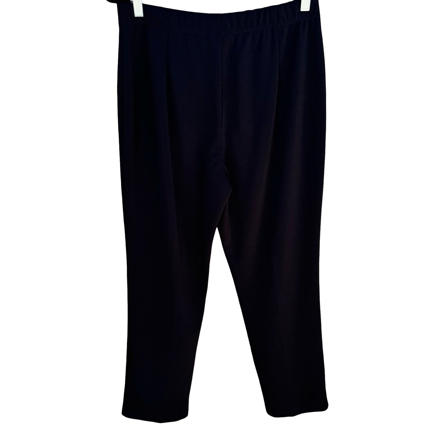 Susan Graver Liquid Knit Black Straight Leg Pull On Pants Womens M Minimalist