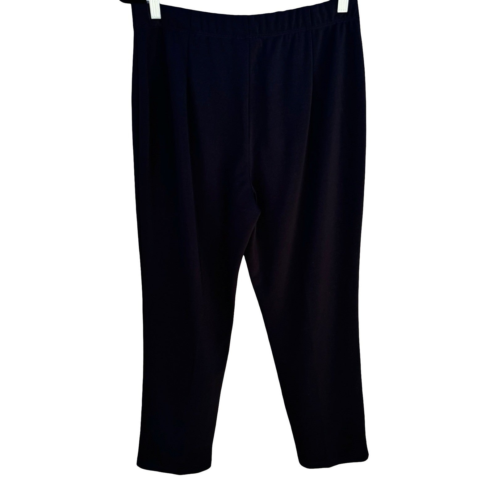 Susan Graver Liquid Knit Black Straight Leg Pull On Pants Womens M Minimalist