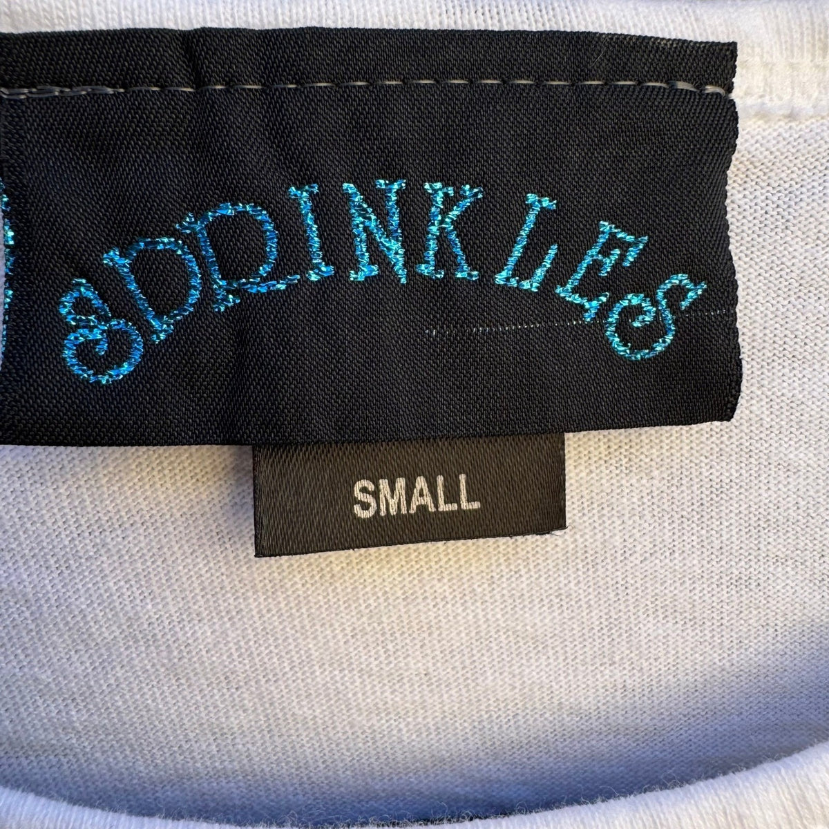 Sprinkles Vintage Y2K Rhinestone Floral Studded Cotton T-Shirt S Made in USA