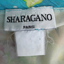 Switch Sharagano Paris Y2K Mermaidcore Turquoise Floral Polka Dot Ruffle Hem Midi Skirt 2 image