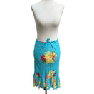 Switch Sharagano Paris Y2K Mermaidcore Turquoise Floral Polka Dot Ruffle Hem Midi Skirt 3 image