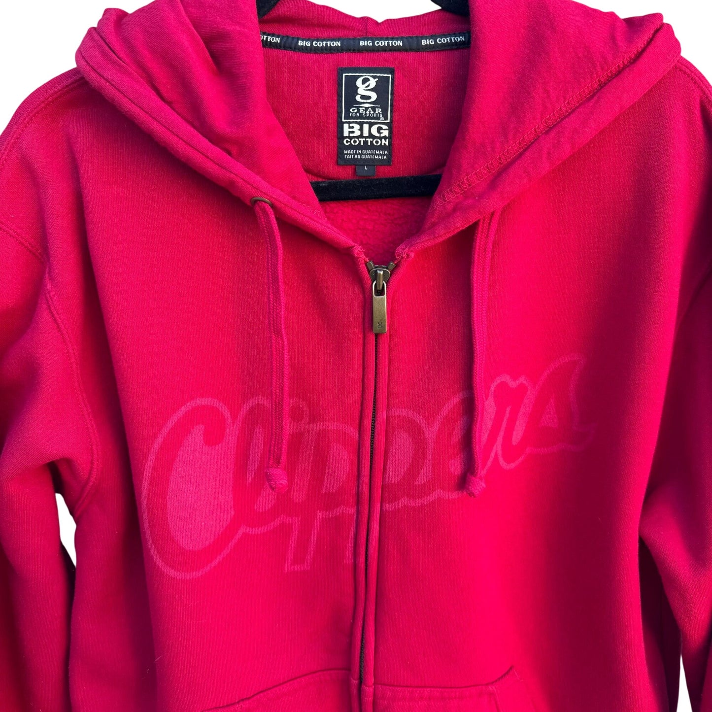 Los Angeles Clippers Gear For Sports Big Cotton Hoodie Red Zip-Up Sweatshirt L