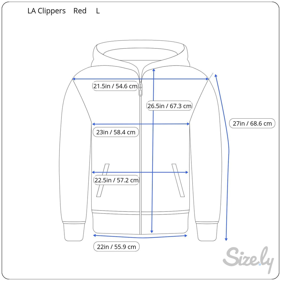 Los Angeles Clippers Gear For Sports Big Cotton Hoodie Red Zip-Up Sweatshirt L