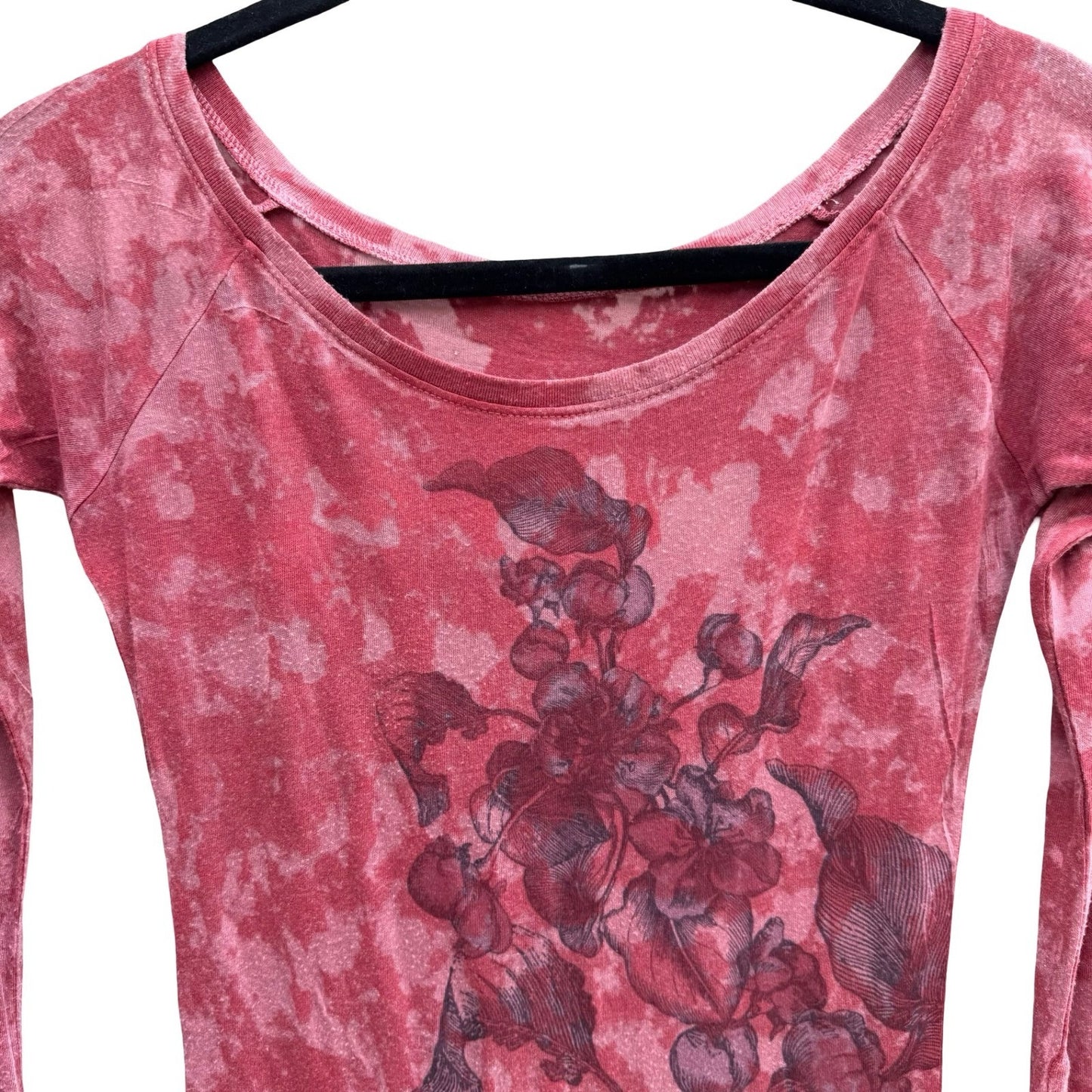 Velvet Burnout Y2K 90s Acid Wash Floral Fairygrunge Boho Grungecore Tunic Top S