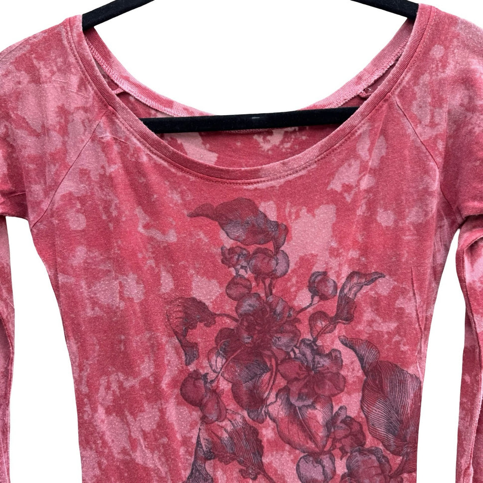 Velvet Burnout Y2K 90s Acid Wash Floral Fairygrunge Boho Grungecore Tunic Top S