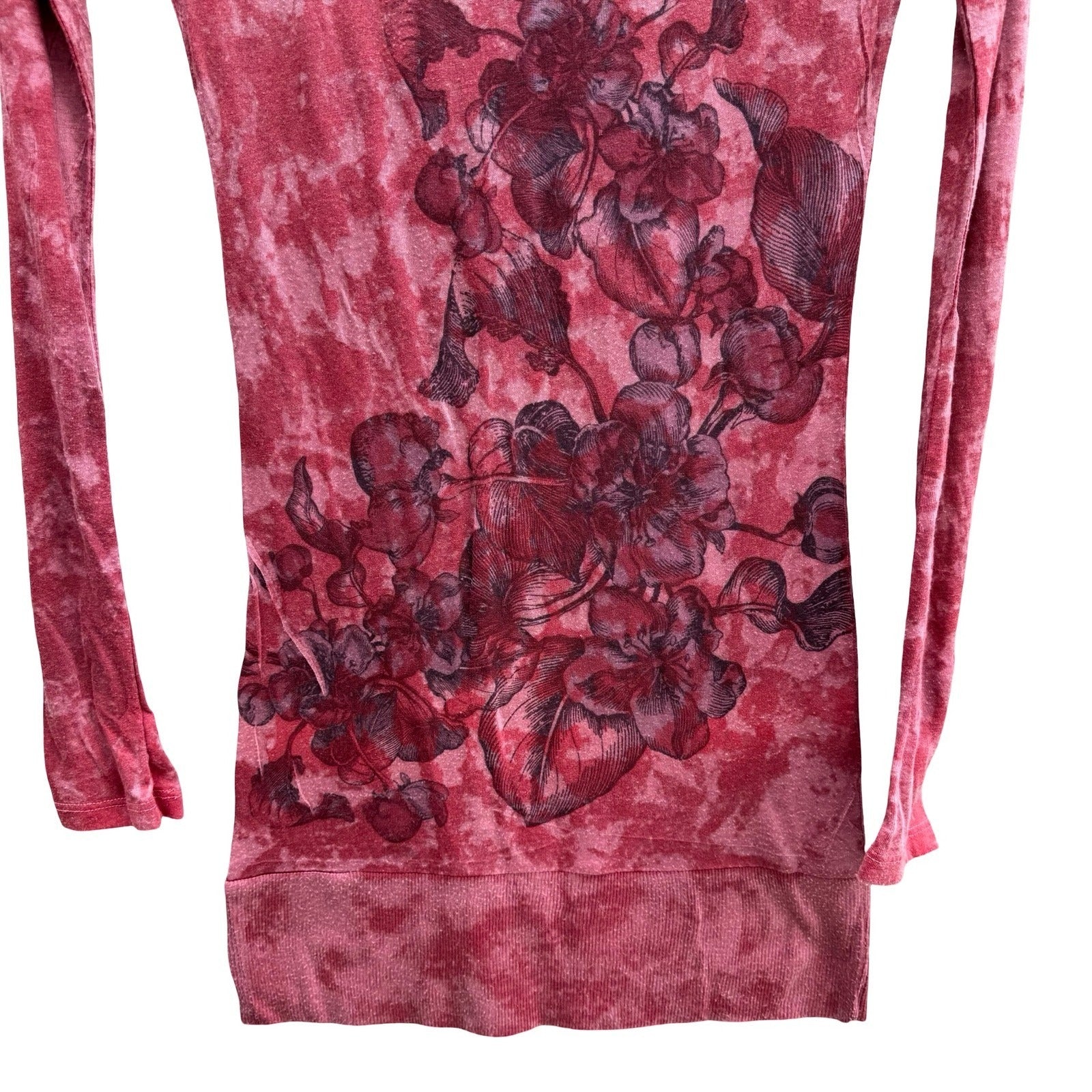 Velvet Burnout Y2K 90s Acid Wash Floral Fairygrunge Boho Grungecore Tunic Top S