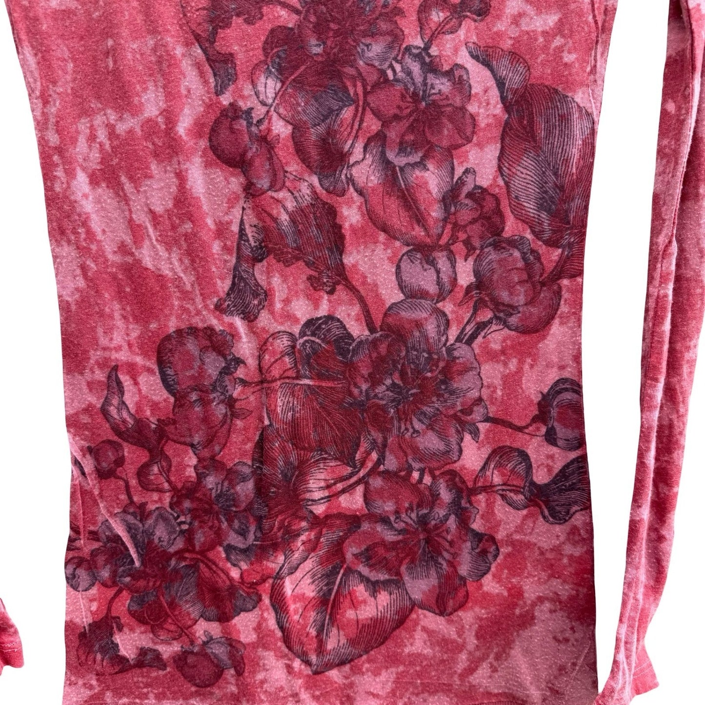 Velvet Burnout Y2K 90s Acid Wash Floral Fairygrunge Boho Grungecore Tunic Top S