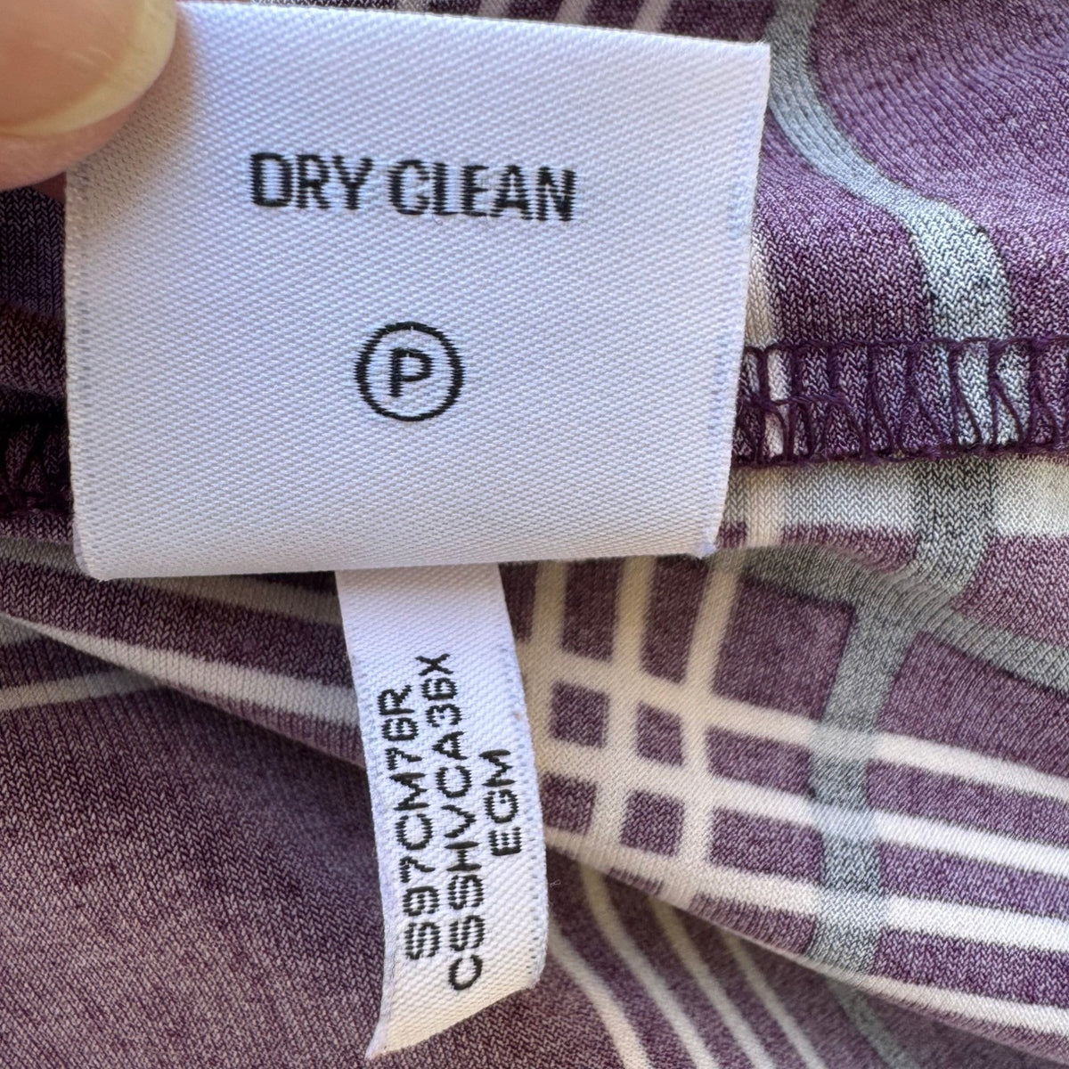 Calvin Klein Preppy Plaid Minimalist Pleated Neck Sleeveless Blouse Purple M