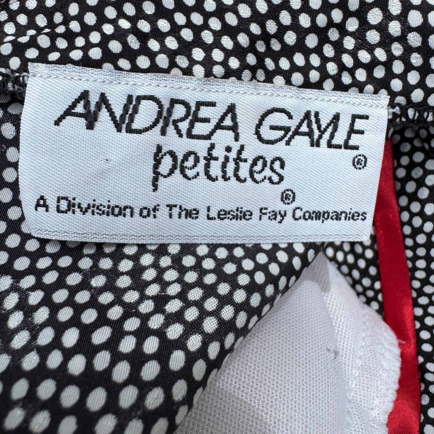 Andrea Gayle Petites Vintage 80s Polka Dot Blouse Black Blouson Dolman Sleeve 6