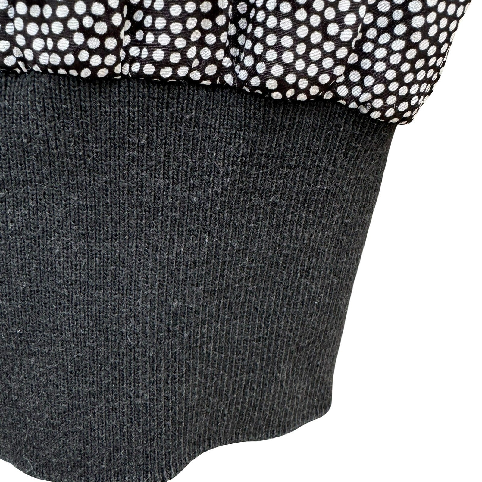 Andrea Gayle Petites Vintage 80s Polka Dot Blouse Black Blouson Dolman Sleeve 6