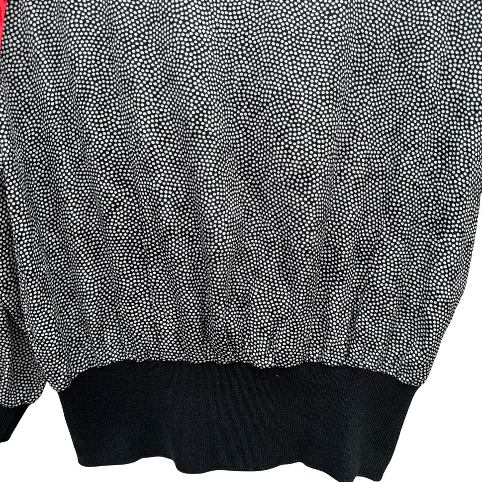 Andrea Gayle Petites Vintage 80s Polka Dot Blouse Black Blouson Dolman Sleeve 6