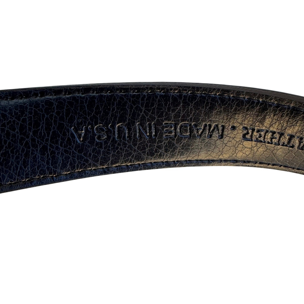 Flex Mens Vintage Ratchet Belt Dark Brown Genuine Leather Gold Buckle Made USA