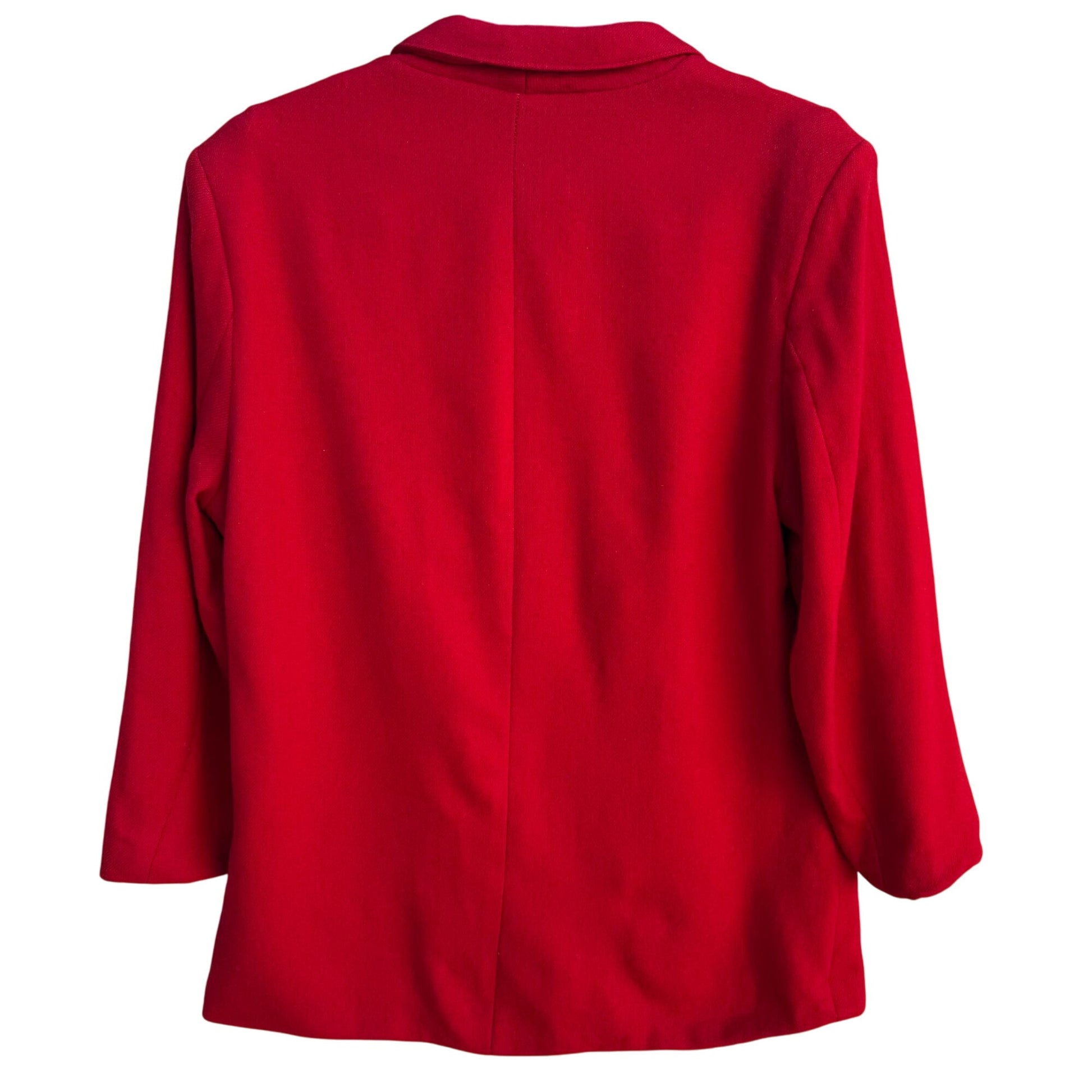 Alfred Dunner Vintage 80s Wool One Button Single Breasted Red Blazer Jacket 12