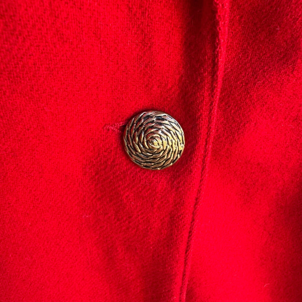 Alfred Dunner Vintage 80s Wool One Button Single Breasted Red Blazer Jacket 12