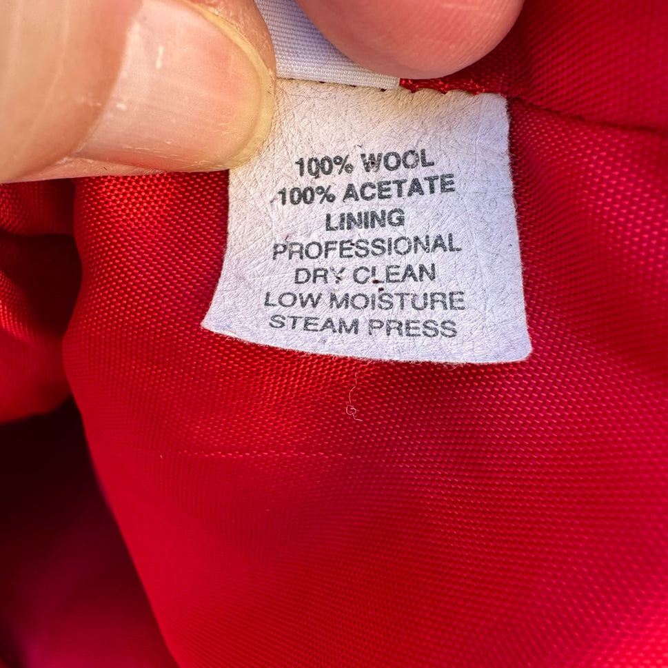 Alfred Dunner Vintage 80s Wool One Button Single Breasted Red Blazer Jacket 12