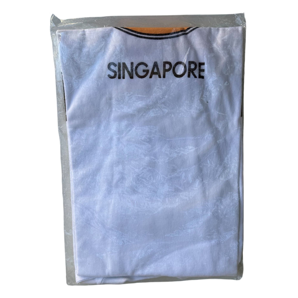 Hard Rock Cafe Singapore Vintage White Unisex Asics Short Sleeve Shirt New L