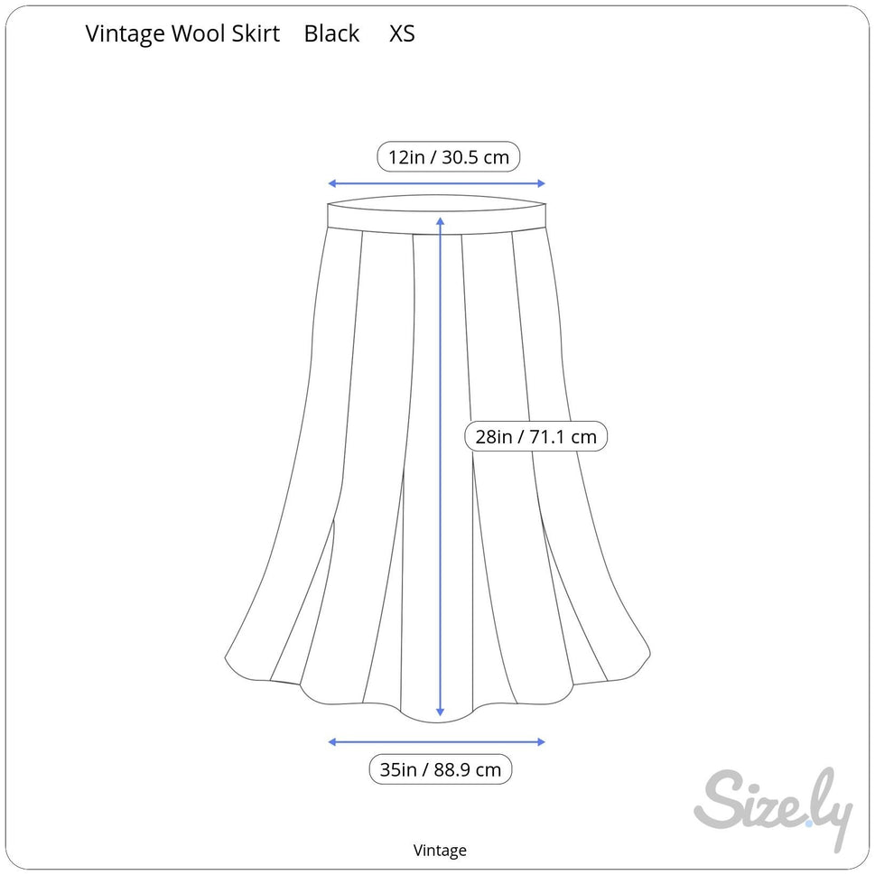 Vintage Womens Black 4P Preppy Minimalist Mid-Length Pleated Lined Skirt Pockets