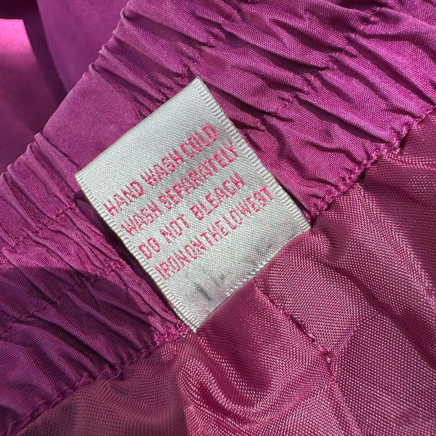 Rhoda Lynne Vintage Magenta Silk Embroidered Oversized Elastic Waist Tracksuit M