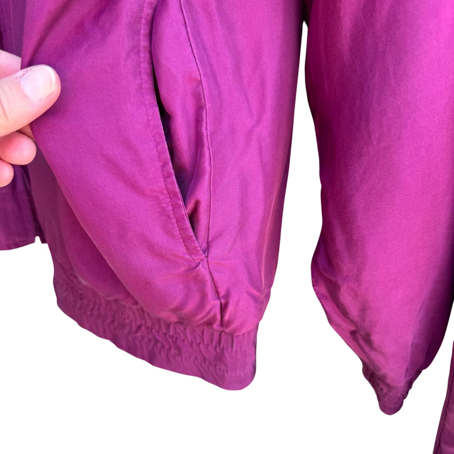 Rhoda Lynne Vintage Magenta Silk Embroidered Oversized Elastic Waist Tracksuit M