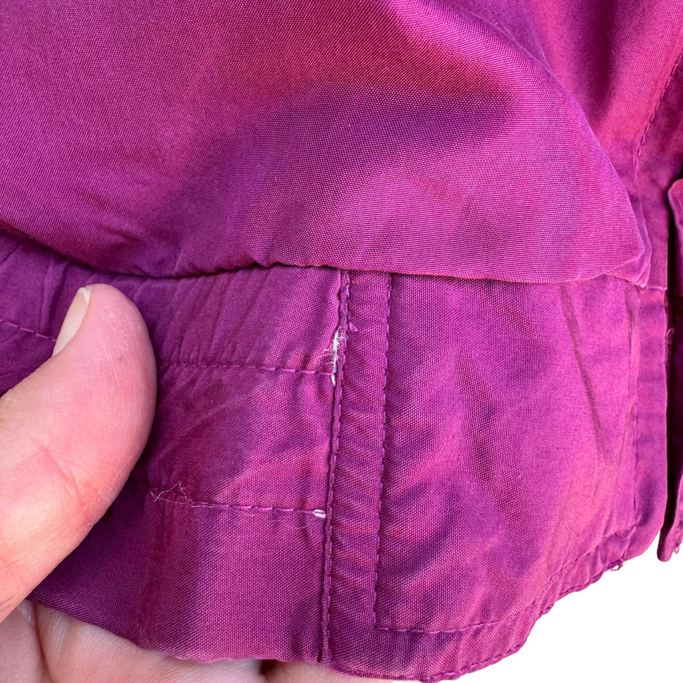 Rhoda Lynne Vintage Magenta Silk Embroidered Oversized Elastic Waist Tracksuit M