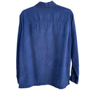 Switch Jones &amp; Co Vintage Womens Preppy Blue Silk Long Sleeve Button Down Shirt Small 2 image