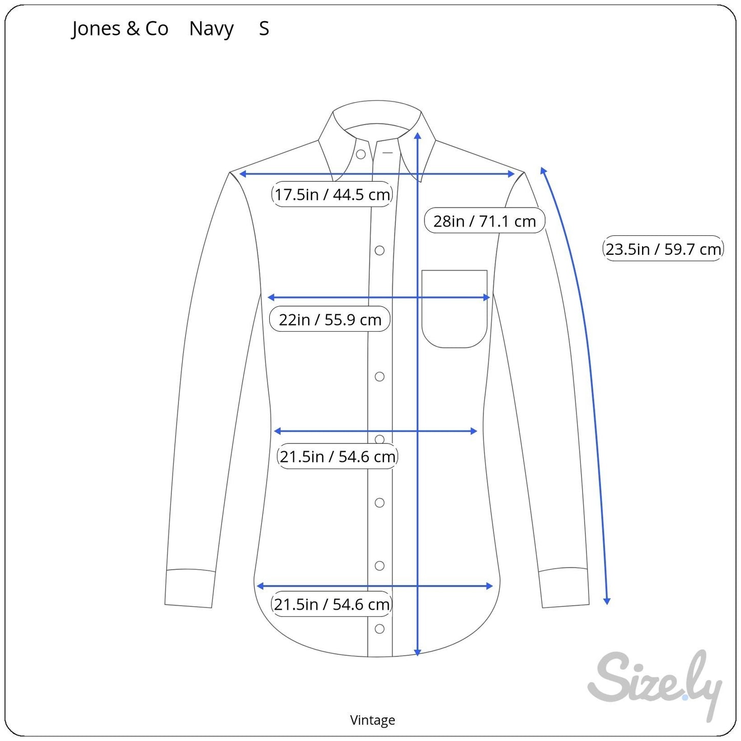 Jones & Co Vintage Womens Preppy Blue Silk Long Sleeve Button Down Shirt Small