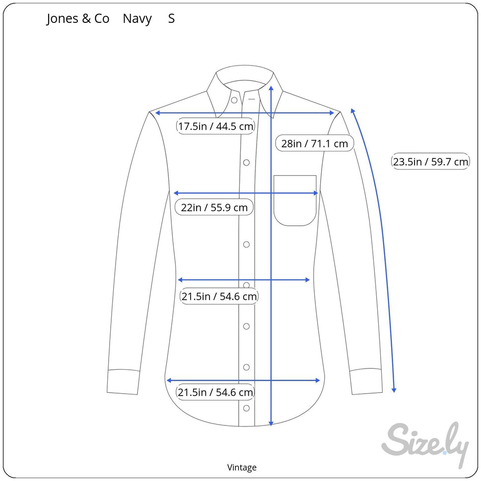 Jones & Co Vintage Womens Preppy Blue Silk Long Sleeve Button Down Shirt Small