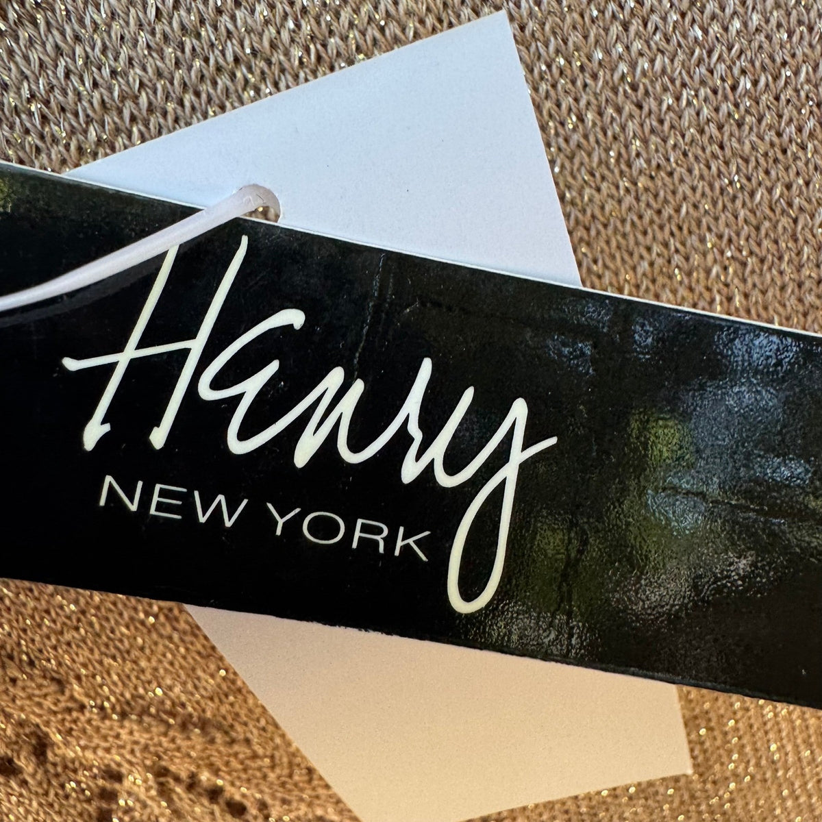 Henry New York Lurex Metallic Pointelle Festive Asymmetrical Tunic Gold L NEW