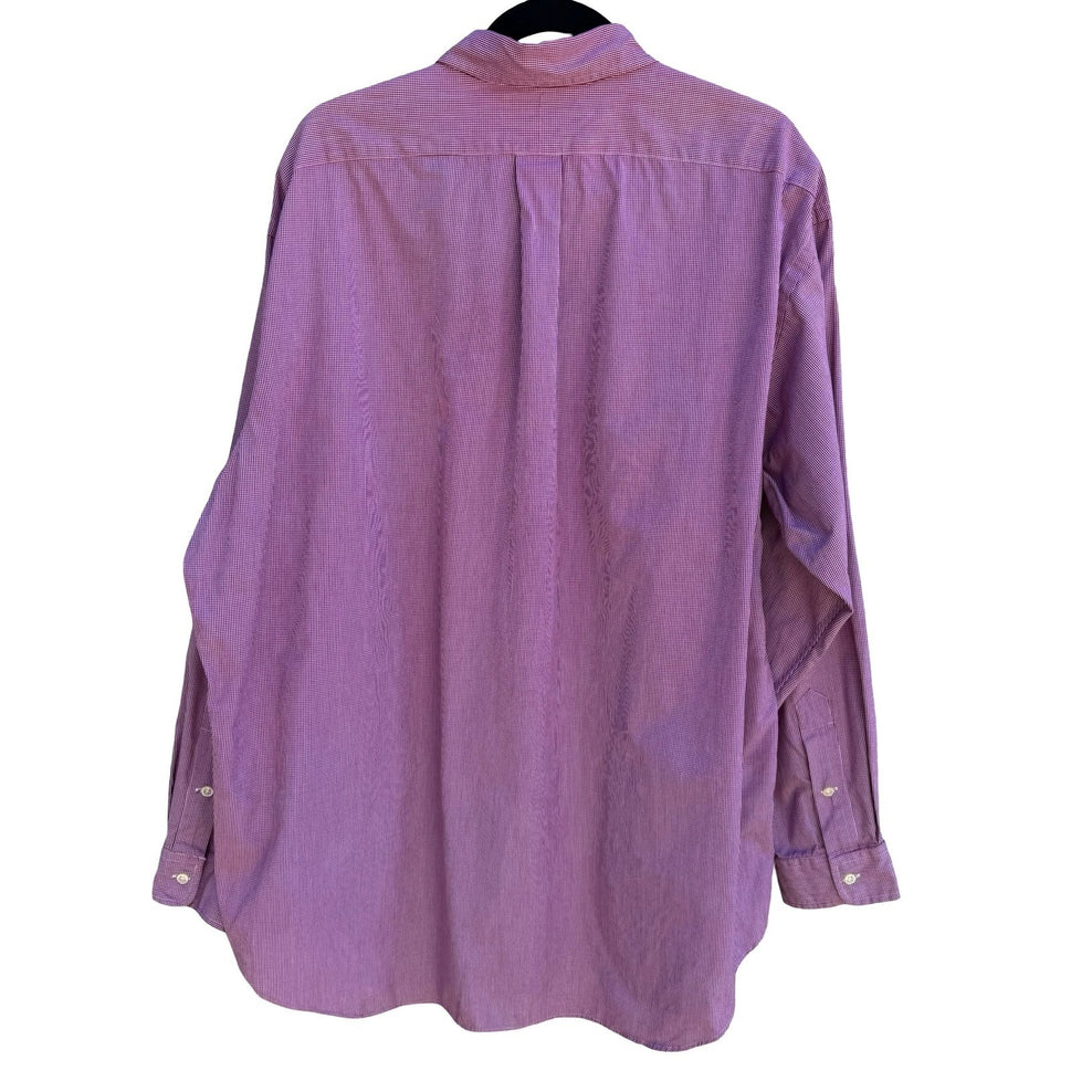 Ralph Lauren Blake Vintage 90s Preppy Ivy League Purple Gingham Shirt Mens XL