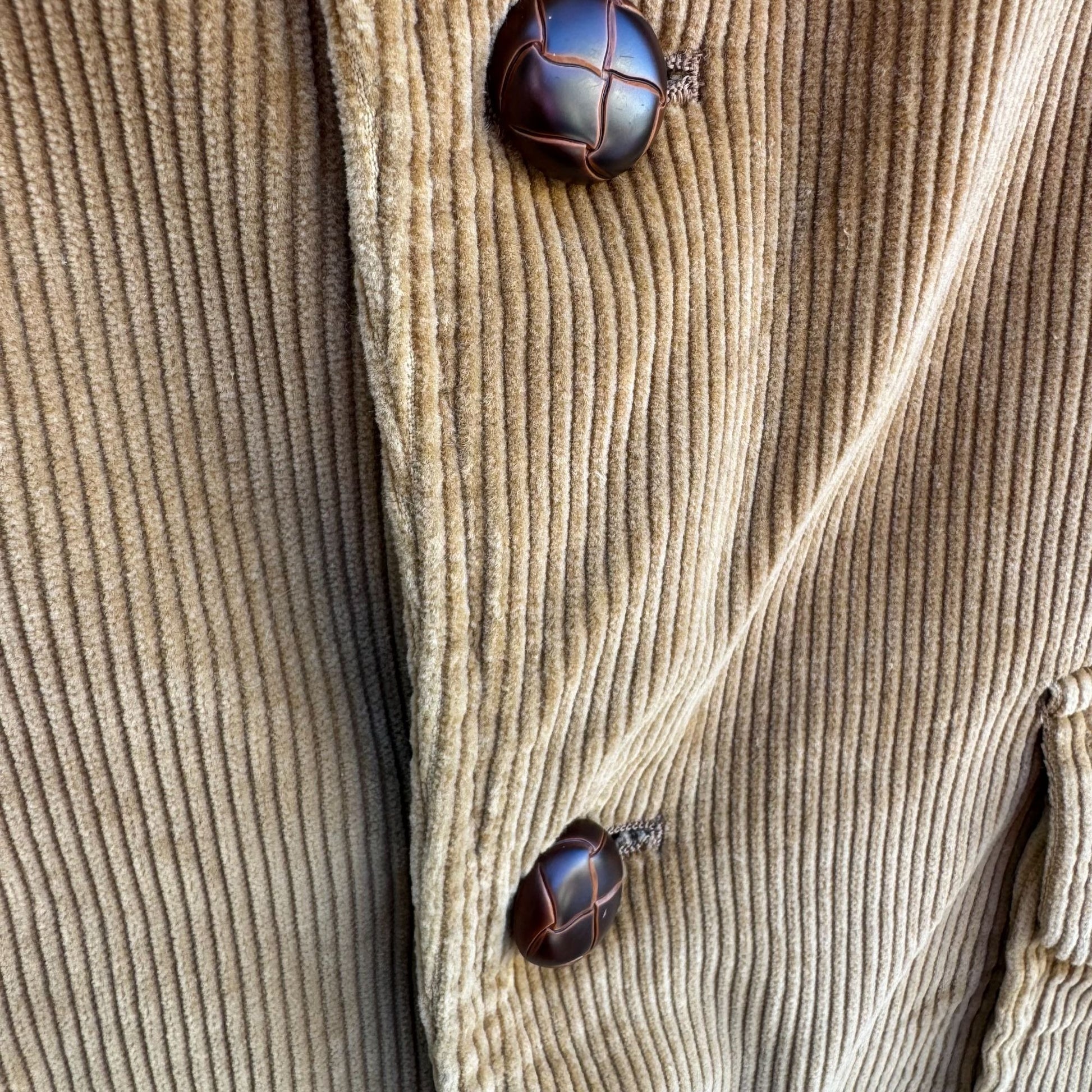 Cambridge Classics Mervyns Vintage Tan Corduroy Blazer Jacket 38R Leather Button
