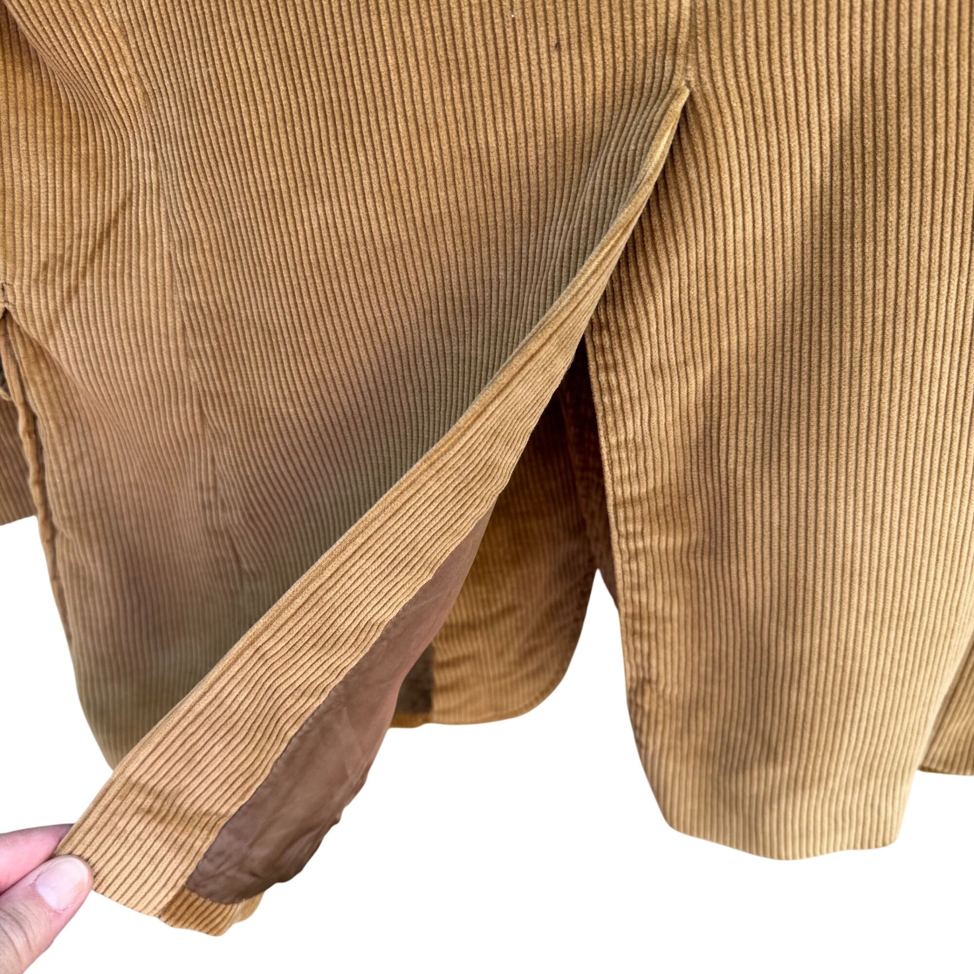 Cambridge Classics Mervyns Vintage Tan Corduroy Blazer Jacket 38R Leather Button