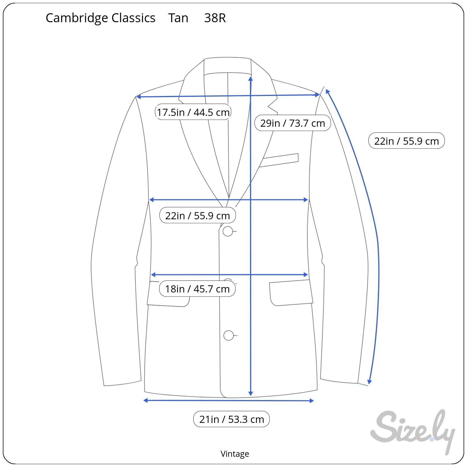 Cambridge Classics Mervyns Vintage Tan Corduroy Blazer Jacket 38R Leather Button