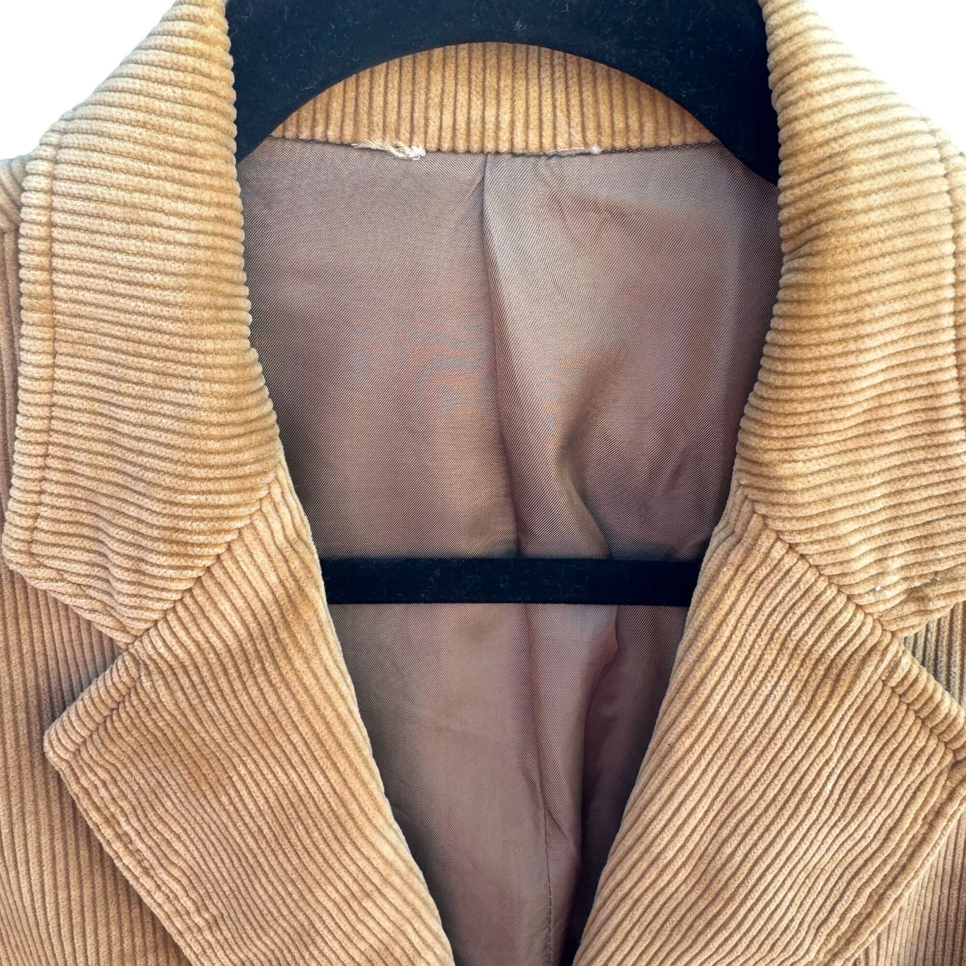 Cambridge Classics Mervyns Vintage Tan Corduroy Blazer Jacket 38R Leather Button