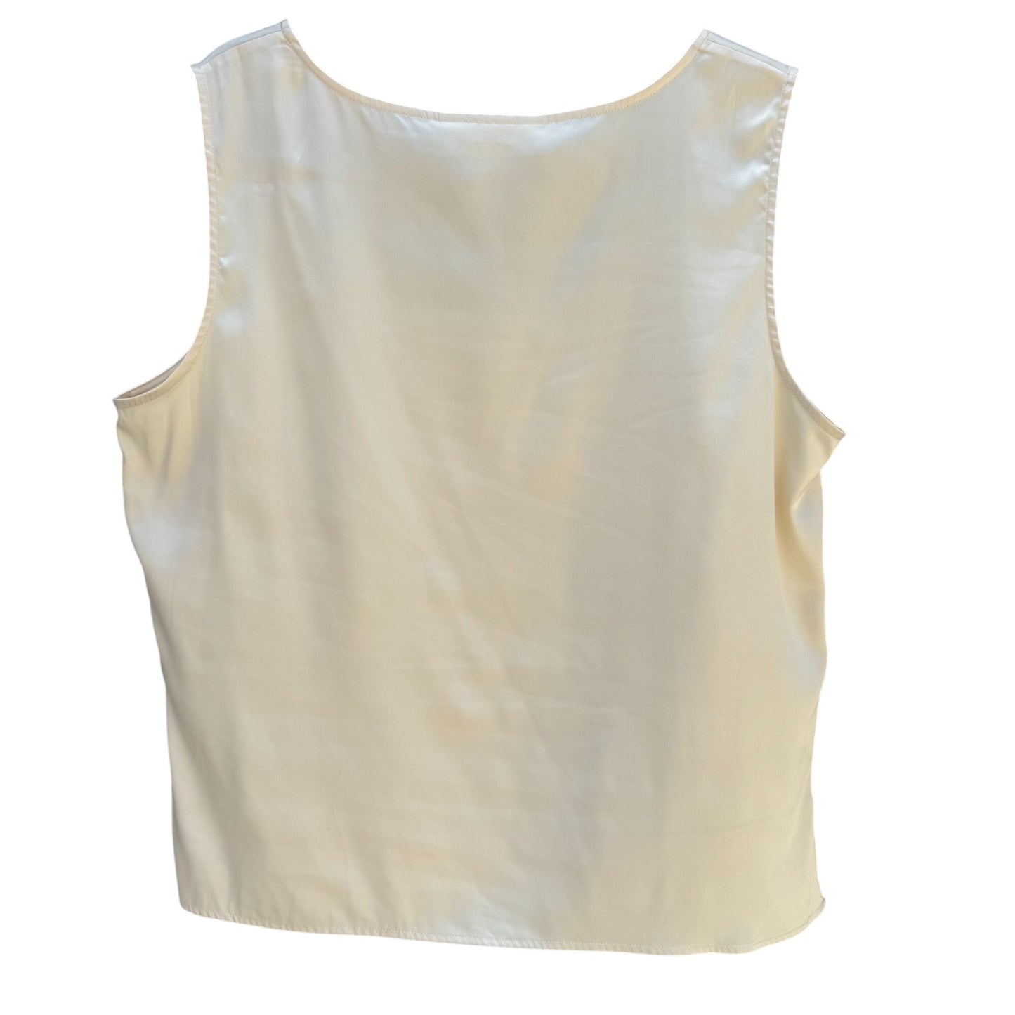 Silk Assets Diane Von Furstenberg Beige Sleeveless Scoop Neck Tank Top Blouse L