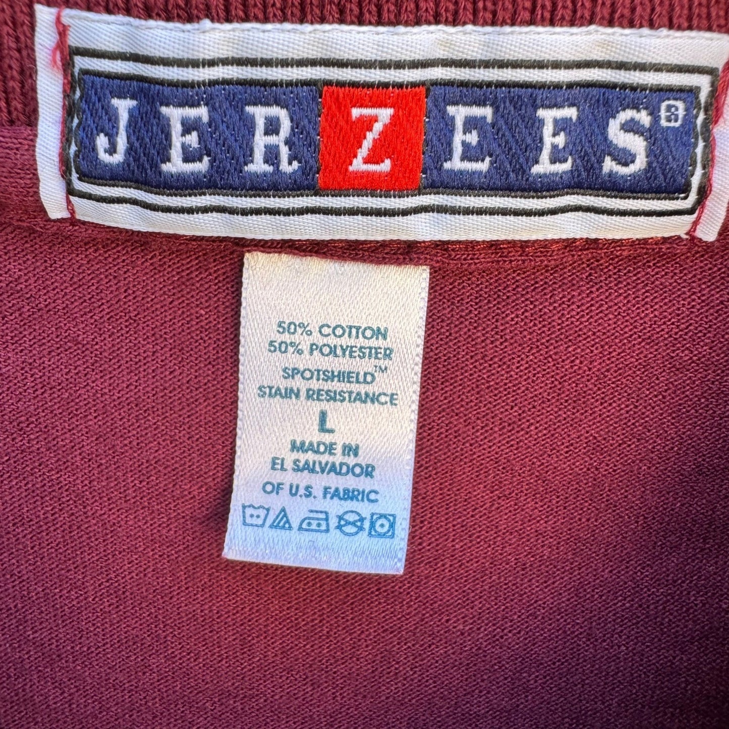 Jerzees Retro Arcadia High School Polo Shirt Mens L Maroon Gold Good Old Gang L