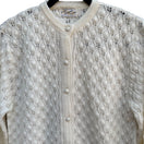 Switch Boepple Sportswear NYC Vintage 60s 70s White Cable Knit Granny Cardigan Sweater 3 image