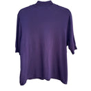 Switch Coldwater Creek Womens Purple Mock Neck Stretch Short Sleeve Sweater Blouse 1X 2 image